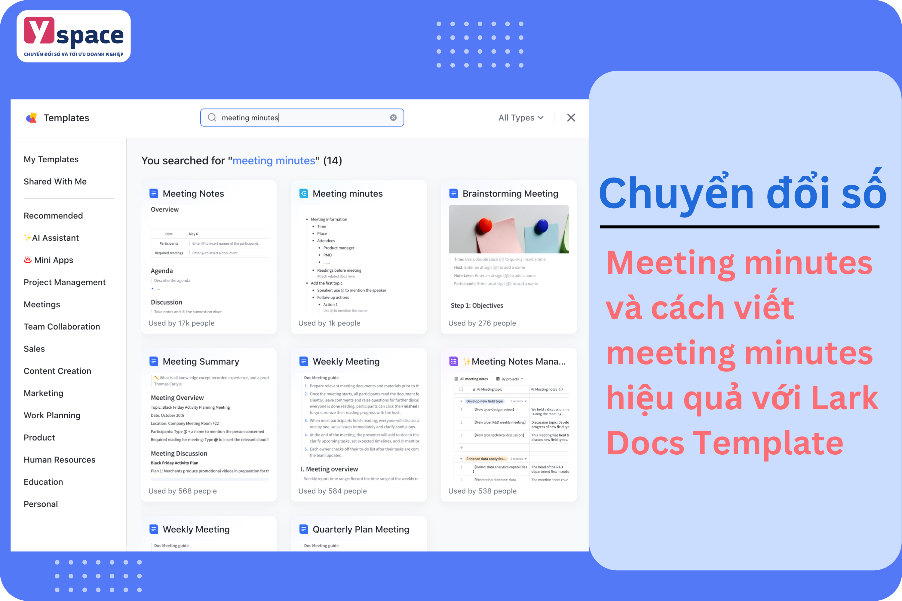 Meeting Minutes và cách viết Meeting Minutes hiệu quả với Lark Docs Template