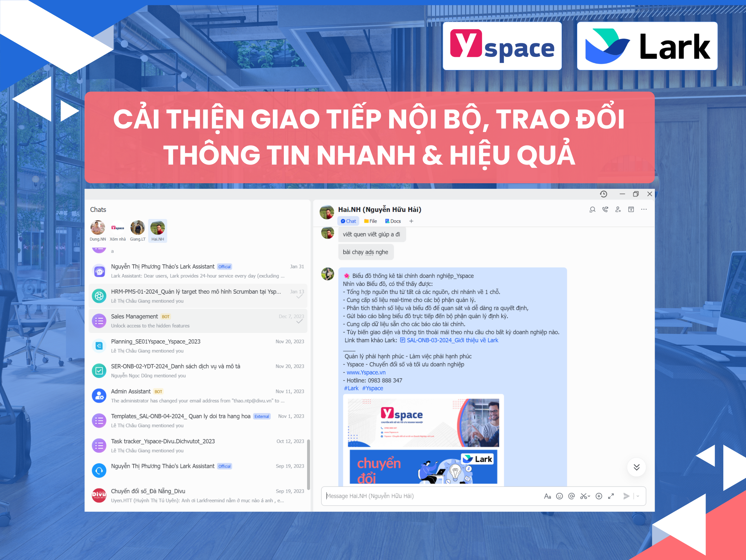 Nhắn tin nội bộ nhanh chóng với Lark