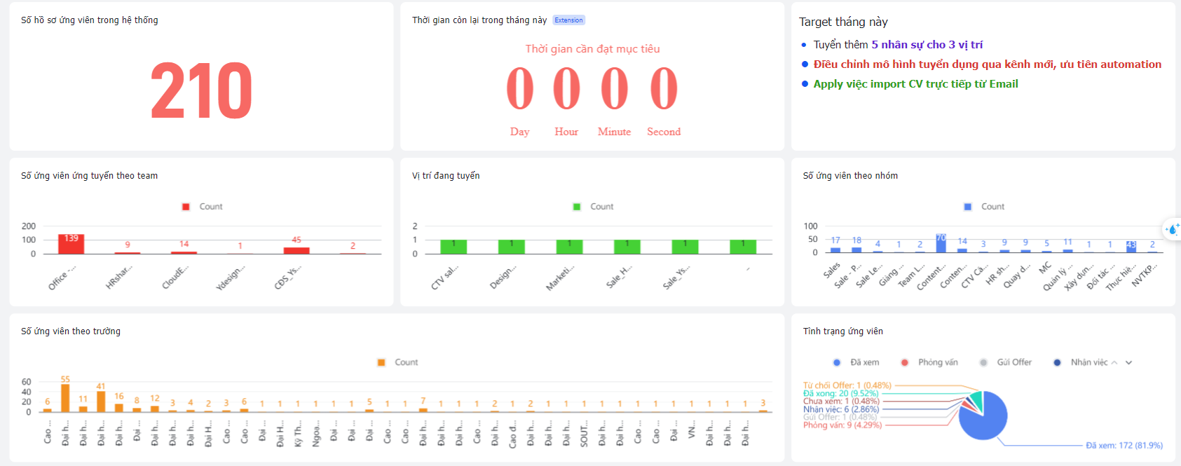 Báo cáo phân tích trên hệ thống tuyển dụng Larksuite