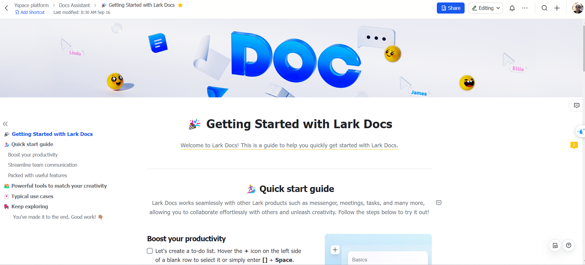 Lark Doc giúp soạn thảo văn bản dễ dàng và nhanh chóng