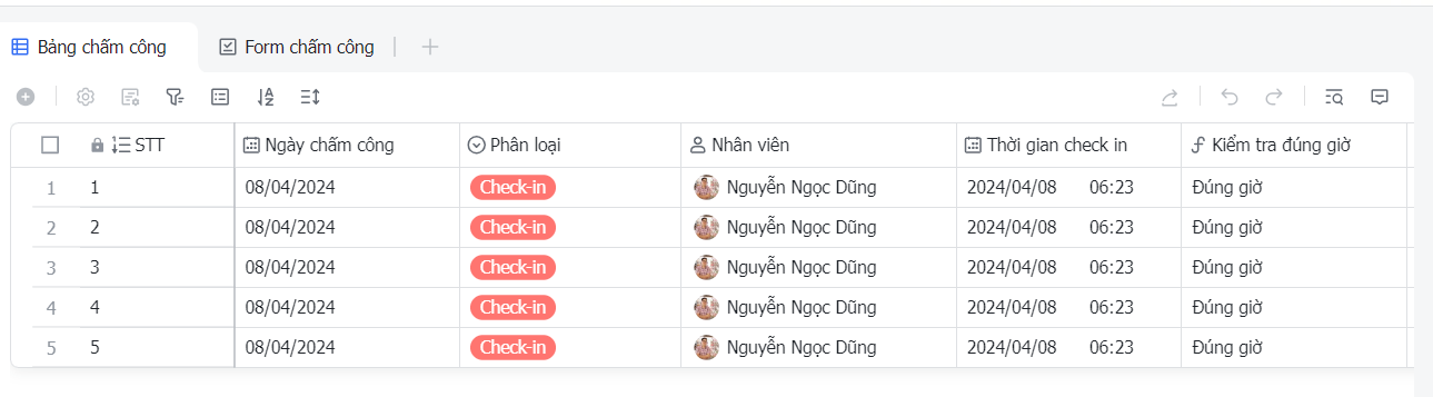 Lark Attendance ghi nhận chính xác thời gian làm việc