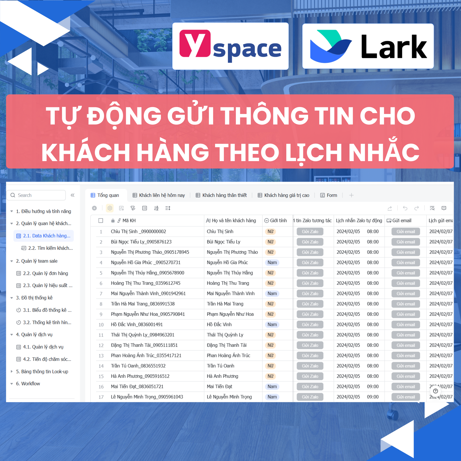 Chăm sóc khách hàng tự động sau khi sử dụng sản phẩm, dịch vụ trên Larksuite (Lark)