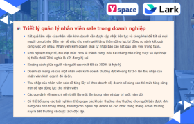 Triết lý quản lý nhân viên kinh doanh trong doanh nghiệp hiện đại với Larksuite (Lark)