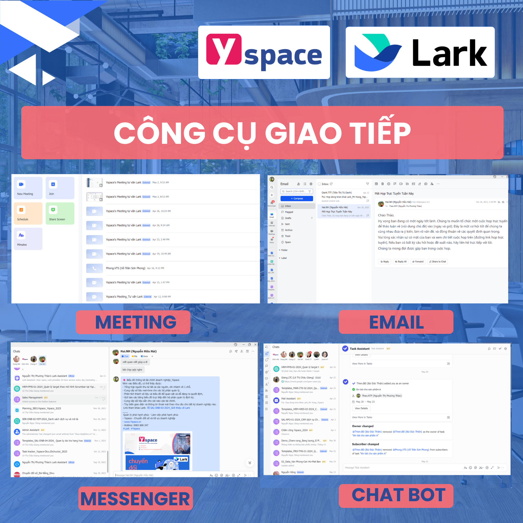 Những công cụ giao tiếp thông dụng trên nền tảng Larksuite (Lark)