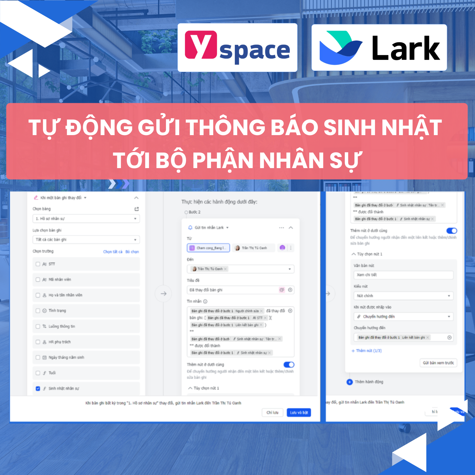 Ứng dụng thiết lập Automation sinh nhật của nhân viên trên Larksuite (Lark)