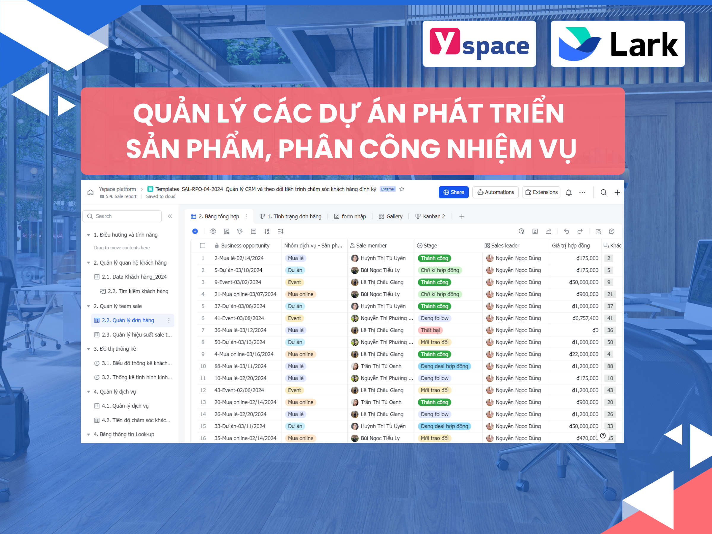 Triển khai chuyển đổi số cho bộ phận sản phẩm - Dịch vụ - Dự án