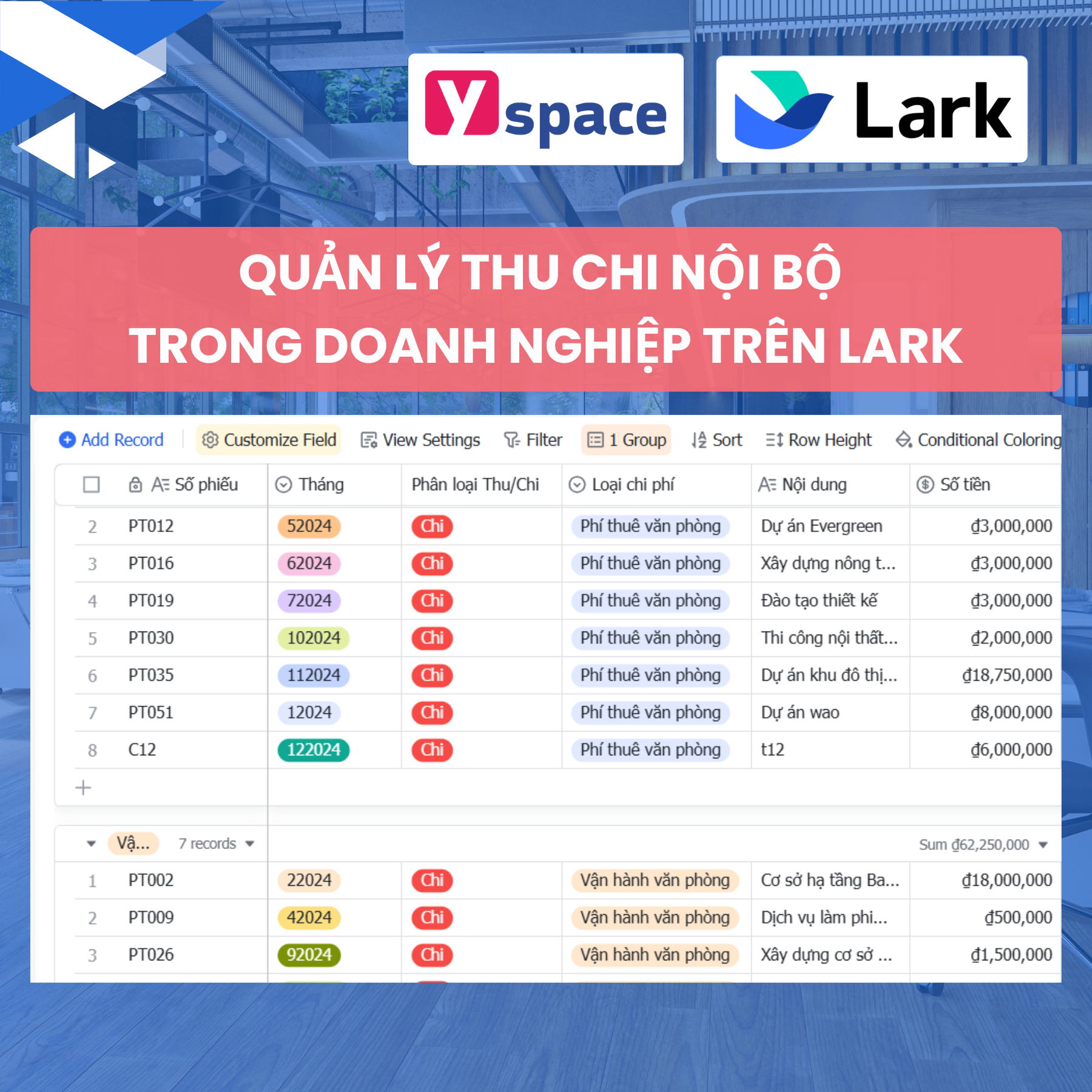 Quản lý thu chi nội bộ trên Lark (Larksuite)