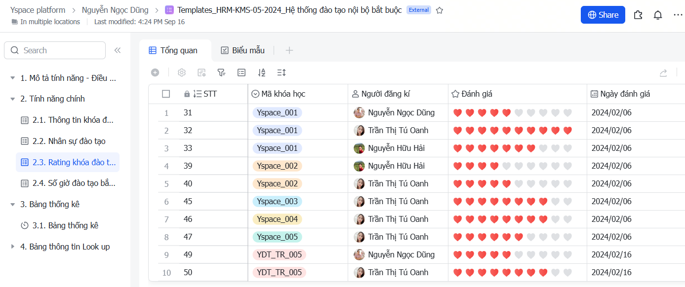 Hệ thống đào tạo khoá học nội bộ trên Larksuite (Lark)