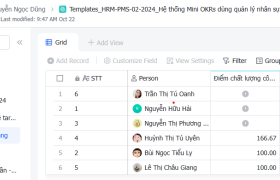 Xếp hạng, đánh giá chất lượng nhân sự thông qua hệ thống OKRs trên Larksuite (Lark)