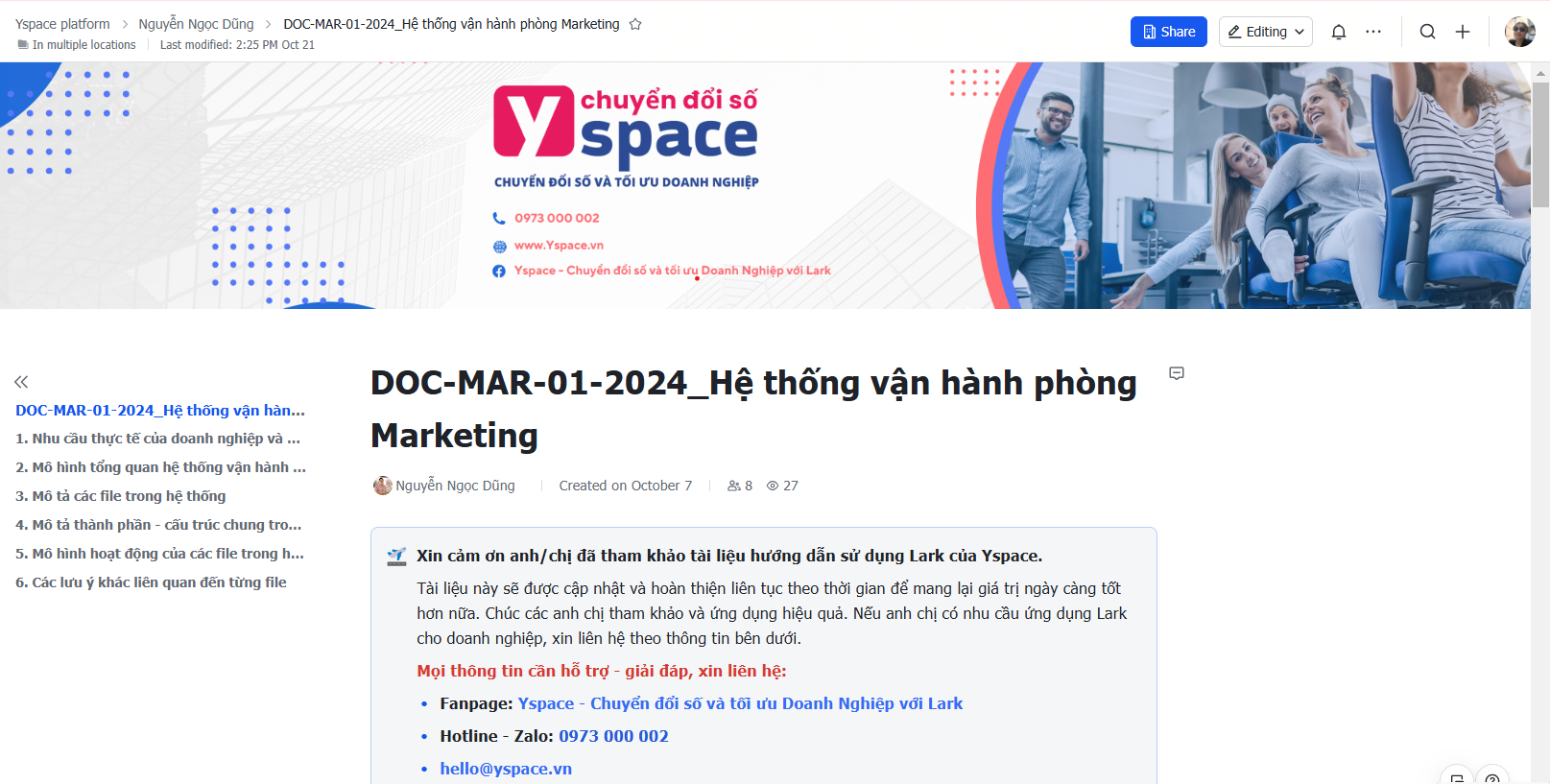 Hệ thống vận hành phòng Marketing trong doanh nghiệp với Larksuite (Lark)