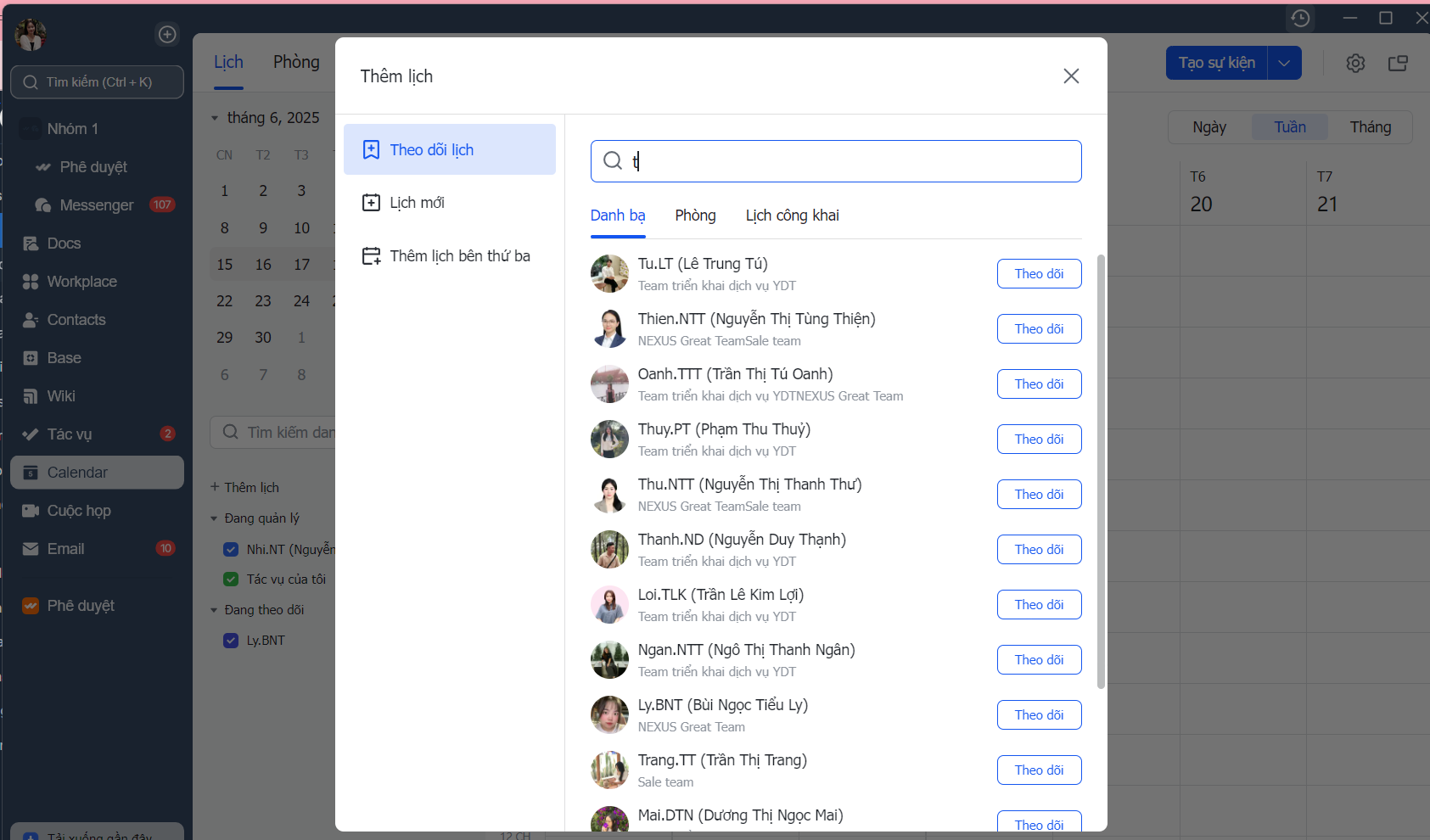 Đồng bộ lịch làm việc cá nhân và team với Lark Calendar