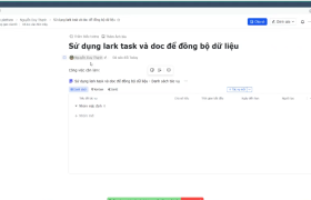 Sử dụng Lark Task và Docs để đồng bộ công việc
